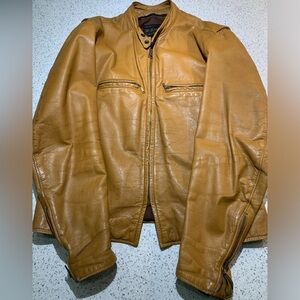 Vintage Brooks leather cafe racing motorcycle jacket.  Size men’s 44